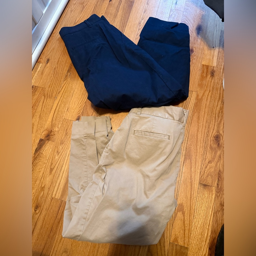 Banana Republic High-Waisted Wide Leg Chinos (Petite) – Navy & Khaki size 8